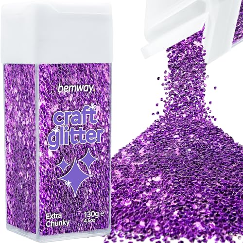 Craft Glitter Shaker Purple 130g Extra Chunky (3.8 Ounce)