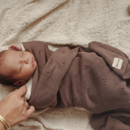 100% Luxury Organic Cotton Pointelle Knit Baby Blanket