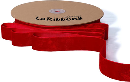 LaRibbons Thin Velvet Ribbon 1 Inch x 25 Yards, Red Velvet Ribbon for Christmas Tree, Gift Wrapping, Wreath Bow, Outdoor Decoration - Crafty Corner