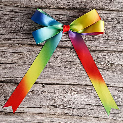 Rainbow Ribbon Satin Ribbon 1 inch Rainbow Satin Ribbons Colored Ribbons for Crafts Gift Wrapping Pride Birthday Party Decoration DIY Hair Bows (75 Foot)