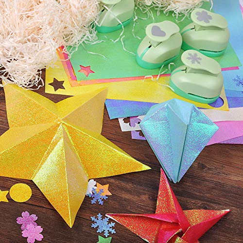 50 Sheets Shiny Origami Paper 10 Color Square Iridescent Origami Paper (50 Count )