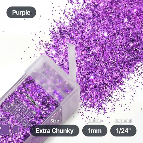 Craft Glitter Shaker Purple 130g Extra Chunky (3.8 Ounce)