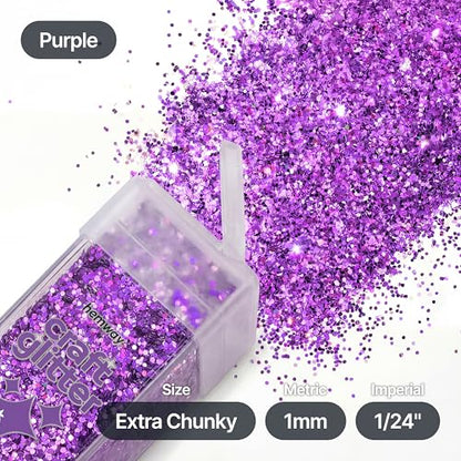 Craft Glitter Shaker Purple 130g Extra Chunky (3.8 Ounce)