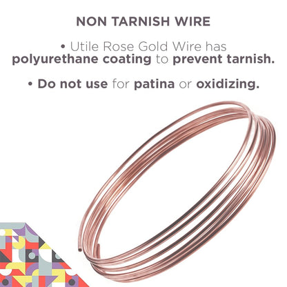 UTILE Armature Aluminum Wire 100 ft 18 Gauge 1.2 mm Anodized Craft Bendable Wire – Sculpting Metal Rose Gold for Bonsai Trees, Clay, Crafts, Plants, Gardening and Jewelry Making (Rose Gold)