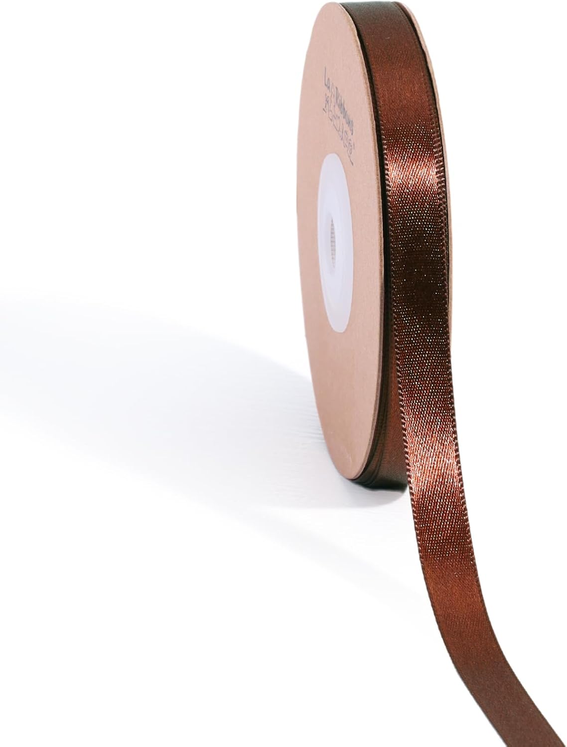 LaRibbons Brown Satin Ribbon 3/8 Inch 50 Yards Thin Luxury Double Faced Firar Brown Silk Ribbon for Flower Bouquet Crafts Gift Wrapping Wedding Christmas Decoration - Crafty Corner