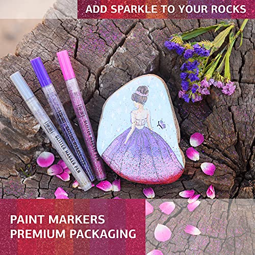 Acrylic Glitter Paint Marker Pens (12 Count)