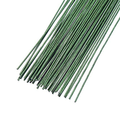 18 Gauge Dark Green Floral Paper Wrapped Wire 16 inch (50 Count)