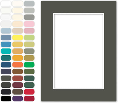 Poster Master Dark Olive Matboard – 4-Ply Acid-Free Picture Mat Board with 45° Beveled Cut, Made in USA, Custom Cut to Any Size, 1/16" Thickness for Framing & Displays