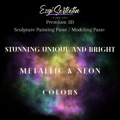 3D Sculpture Painting Paste|Texture Paste|Decorative Plaster|Ready to Use|Unique Colors|Ideal for Artwork|Stencil|Flowers|Texture|Art Relief| 6 oz (Metallic Light Blue)