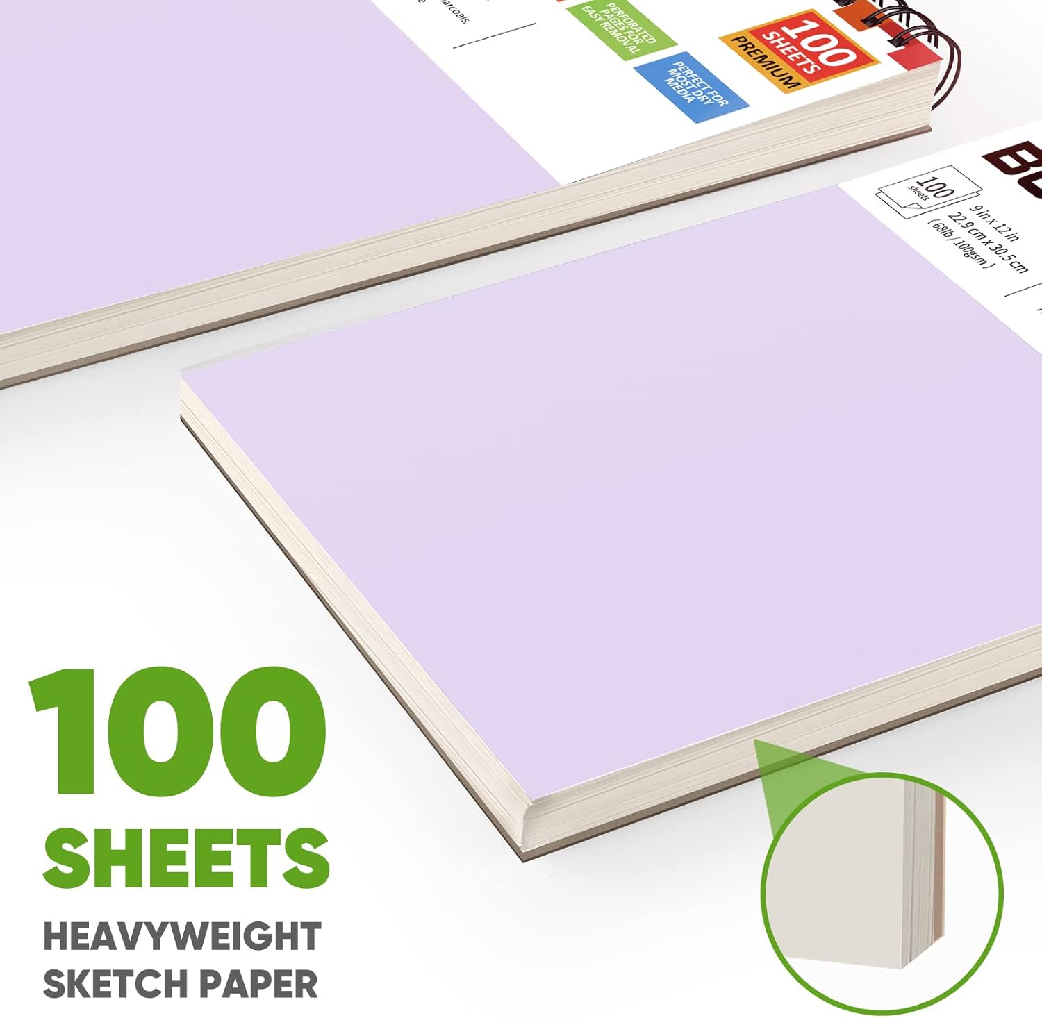 Soucolor 9" x 12" Sketch Book, Christmas Gifts for Women, Birthday Gifts for Women, Thank You Gifts, Stocking Stuffers, 2 Packs 100-Sheets Each (68lb/100gsm) Drawing Pad for Teens Girls - Crafty Corner