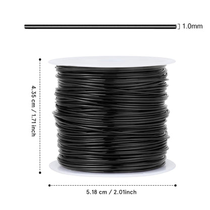 49FT Jewelry Wire 18 Gauge Tarnish-Resistant Copper Beading Wires Roll Bulk for DIY Crafts Jewelry Making, Black Wire
