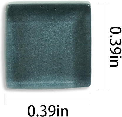 Square Glass Mosaic Tiles for Adults Crafts Supplies,200g Iridescent Glass Pieces Bulk for Home Kitchen Bathroom Decoration DIY Art Projects