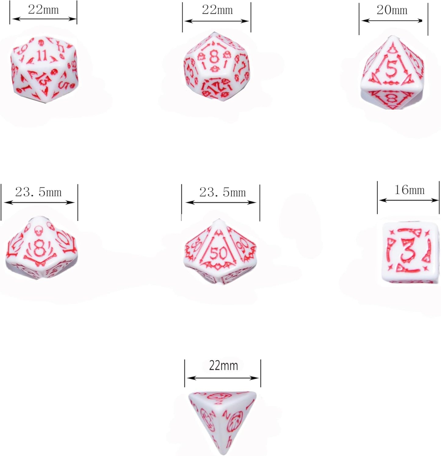 SmartDealsPro Double-Colors Polyhedral Dice Sets with Pouches for D&D DND RPG MTG Dungeon and Dragons Table Board Roll Playing Games D4 D6 D8 D10 D% D12 D20 (6-Color Retro Sets)