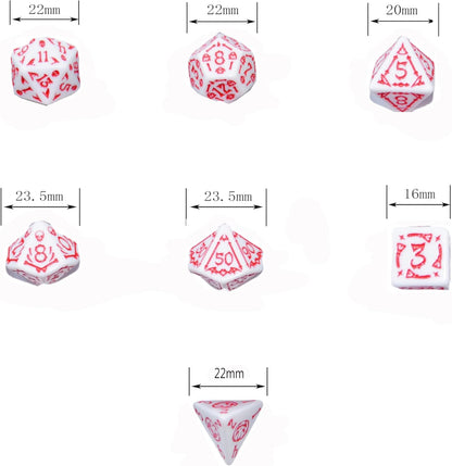 SmartDealsPro Double-Colors Polyhedral Dice Sets with Pouches for D&D DND RPG MTG Dungeon and Dragons Table Board Roll Playing Games D4 D6 D8 D10 D% D12 D20 (6-Color Retro Sets)