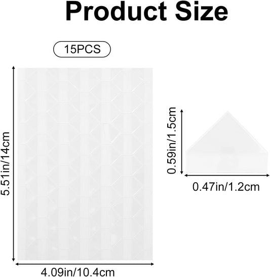 15 Sheets Photo Mounting Corners for Scrapbooking, Clear Self Adhesive Scrapbook Corners Stickers Supplies Accessories for DIY Album Pictures Personal Journal Memory Books