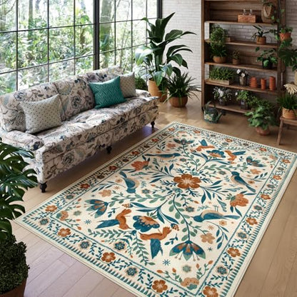 Floral Washable 5x7 Nursery Rug (34.979 Sq Ft)