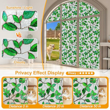 Window Privacy Film with Installation Tools Home Decorative Colored Glass Window Stickers Reusable electrostatic Rainbow Stickers