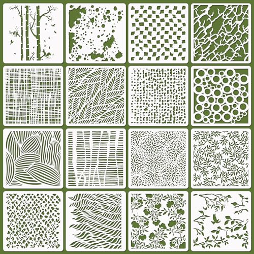 16 Pcs Layering Stencils for Painting (16 Count)