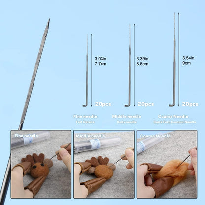 Mayboos Felting Kit with 8"x10" Mat, Needles for Wool & Leather Guards