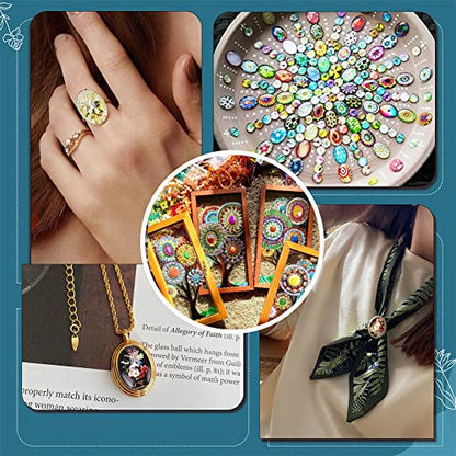 50pcs Oval Glass Cabochons