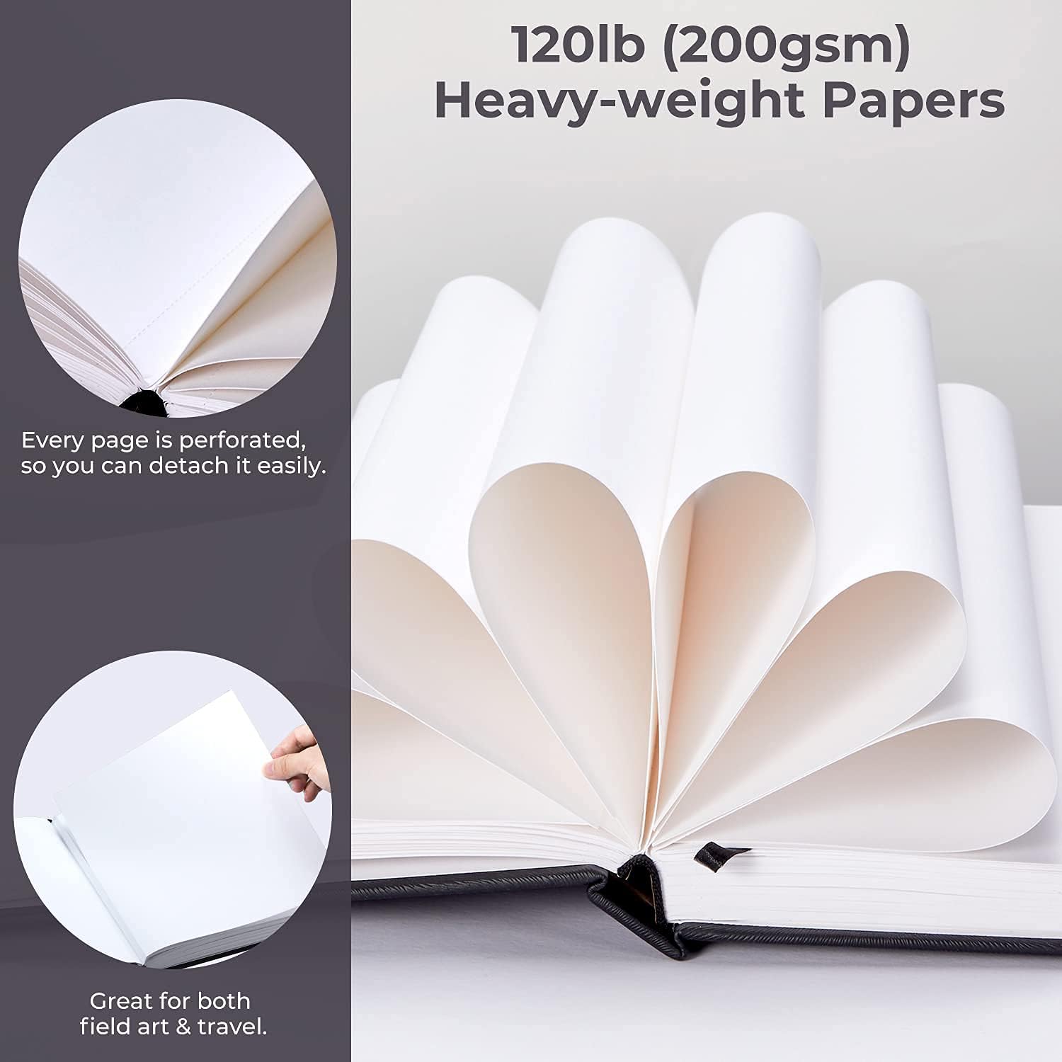 Ohuhu Mix Media Pad - 8.3"x8.3" Mixed Media Art Sketchbook, 120 lb/200 GSM Heavyweight Papers, 78 Sheets/156 Pages, PU Hardcover Mixed Media Paper Pad for Acrylic Painting Christmas Gift - Crafty Corner