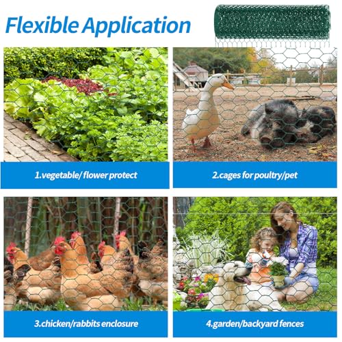 48'' x 150' Green Chicken Wire Fencing