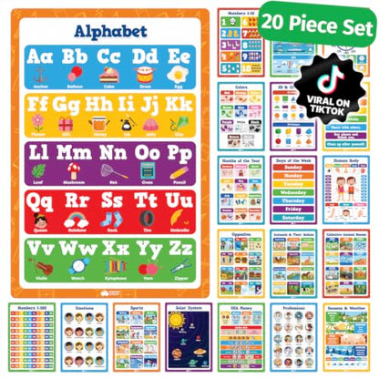 Educational Learning Posters for Toddlers 1 (20 Count)