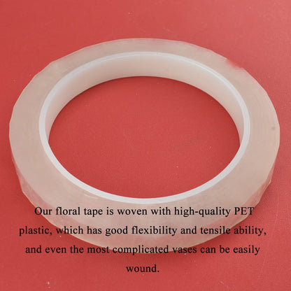 HAHIYO Clear 0.5Inch Wide (217Feet/72Yard Total) 1Rolls Floral Tape Waterproof Florist Tape Flower Wrap Adhesive Waterproof Decorative Tape for Bouquet Stem Wrapping Flower Arranging and Floral Craft