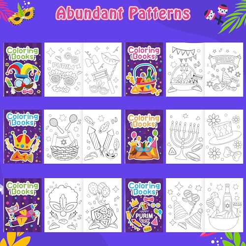 Purim Coloring Books for Kids (24 Count)
