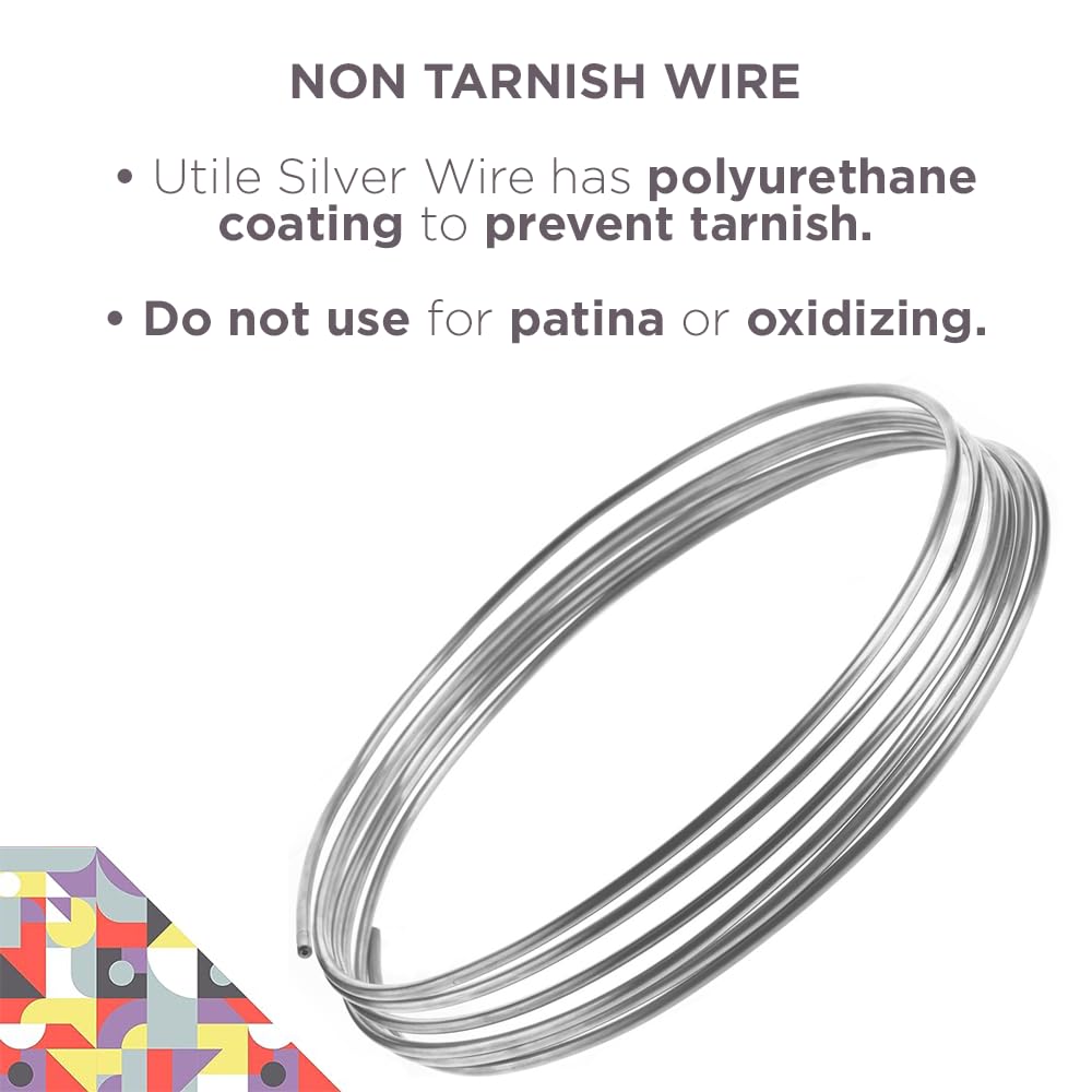 UTILE 18 20 22 24 Gauge 90 ft 99.9% Pure Soft Copper Wire for Electroculture Gardening, Jewelry Making, Crafting Wire Bendable, Plant Wire (Silver 22) - Crafty Corner