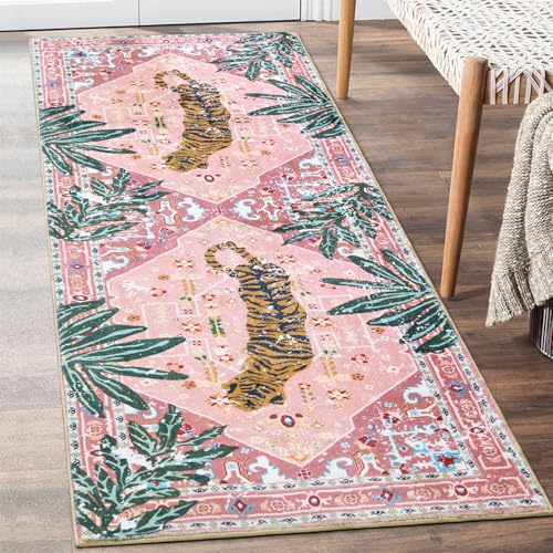 Oriental Tropical Hallway Runner Rug 2x8 Washable (16 Sq Ft)