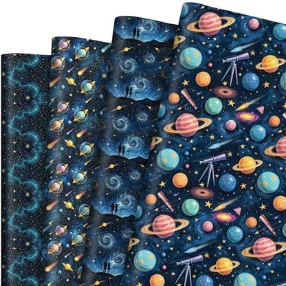 12 Sheet Galaxy Telescope Wrapping Paper (12 Count)