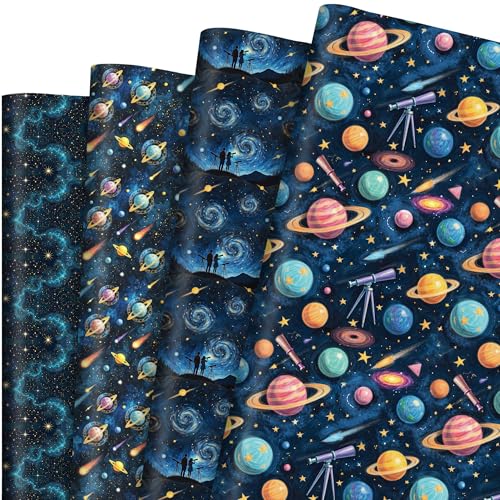 12 Sheet Galaxy Telescope Wrapping Paper (12 Count)