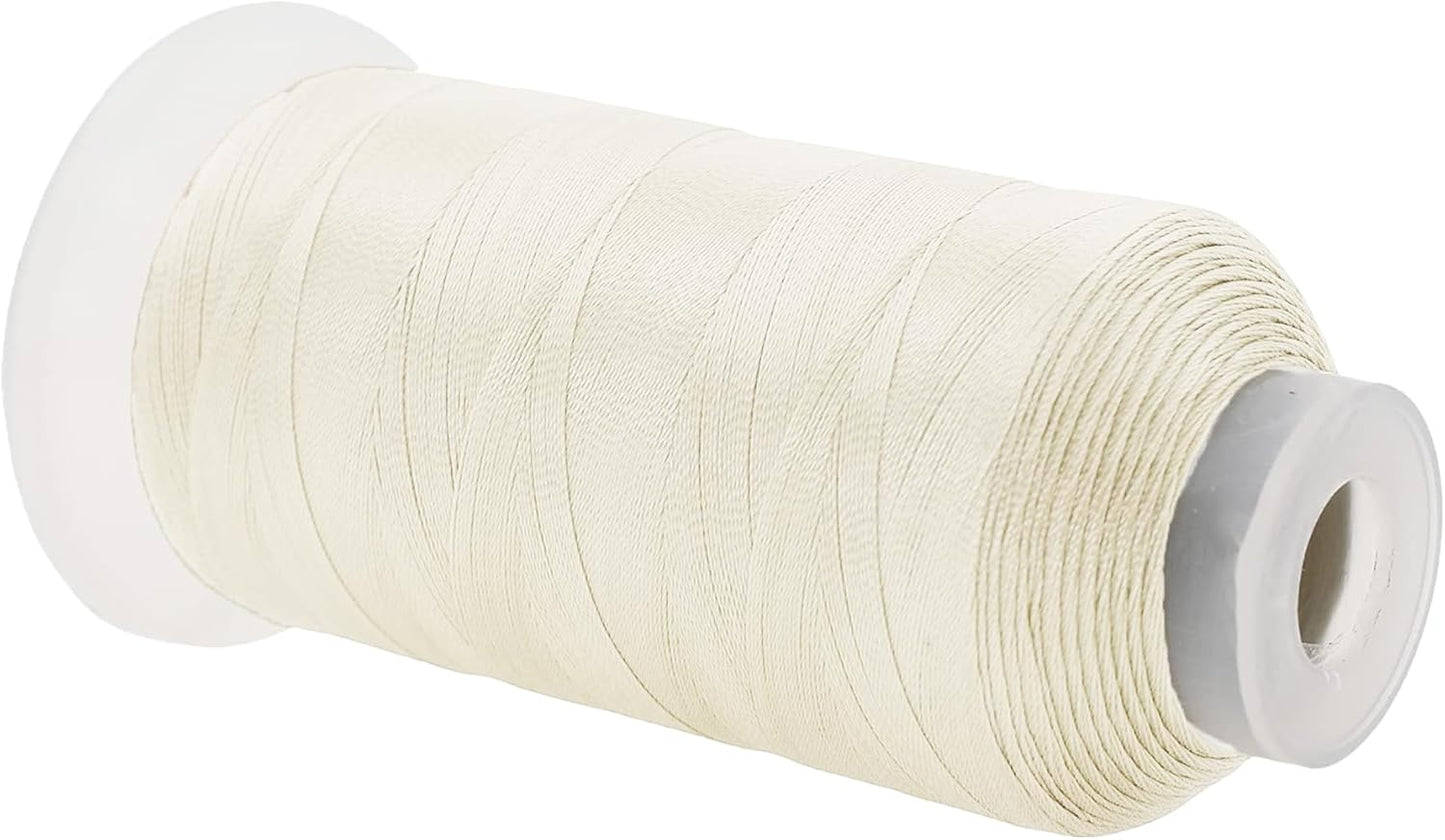 Mandala Crafts Off White Heavy Duty Thread - 1500 Yds Tex 70 Thread for Sewing Drapery Jeans Leather Hair Outdoor Marine Upholstery