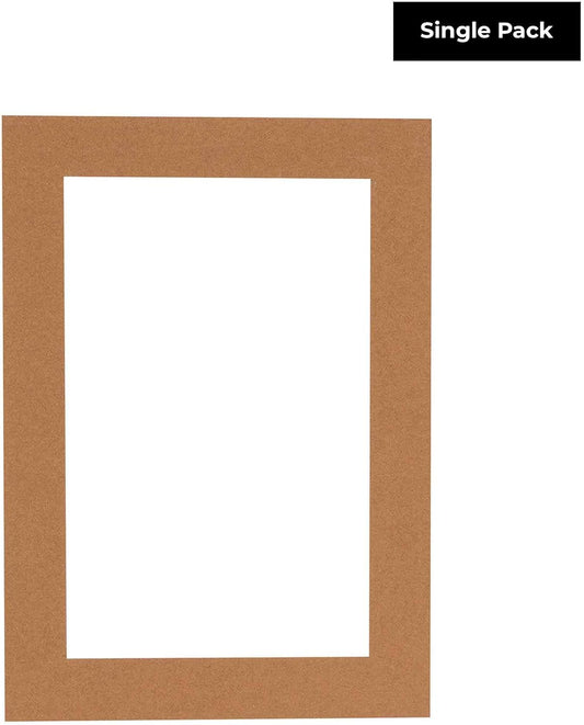 11x14 Mat Bevel Cut for 8.5x11 Photos - Acid Free Aged Oak Brown Precut Matboard With Backing Board and Crystal Clear, Self Seal Mat Bag - For Pictures, Framing - 4-ply Thickness