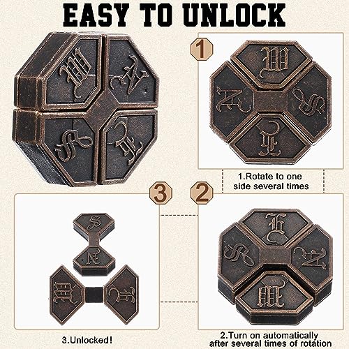 9 Pcs Metal Brain Teasers 3D Steel Puzzle Set (9 Count)