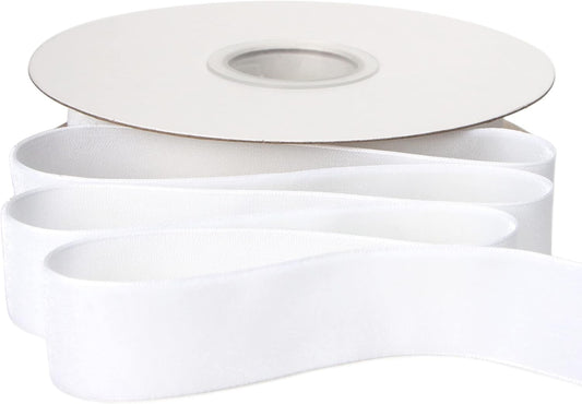 Ribbli Polyester White Velvet Ribbon,1 Inches Continuous10-Yard Spool,Christmas Ribbon for Gift Wrapping,Floral Bouquets, Home Decor - Crafty Corner