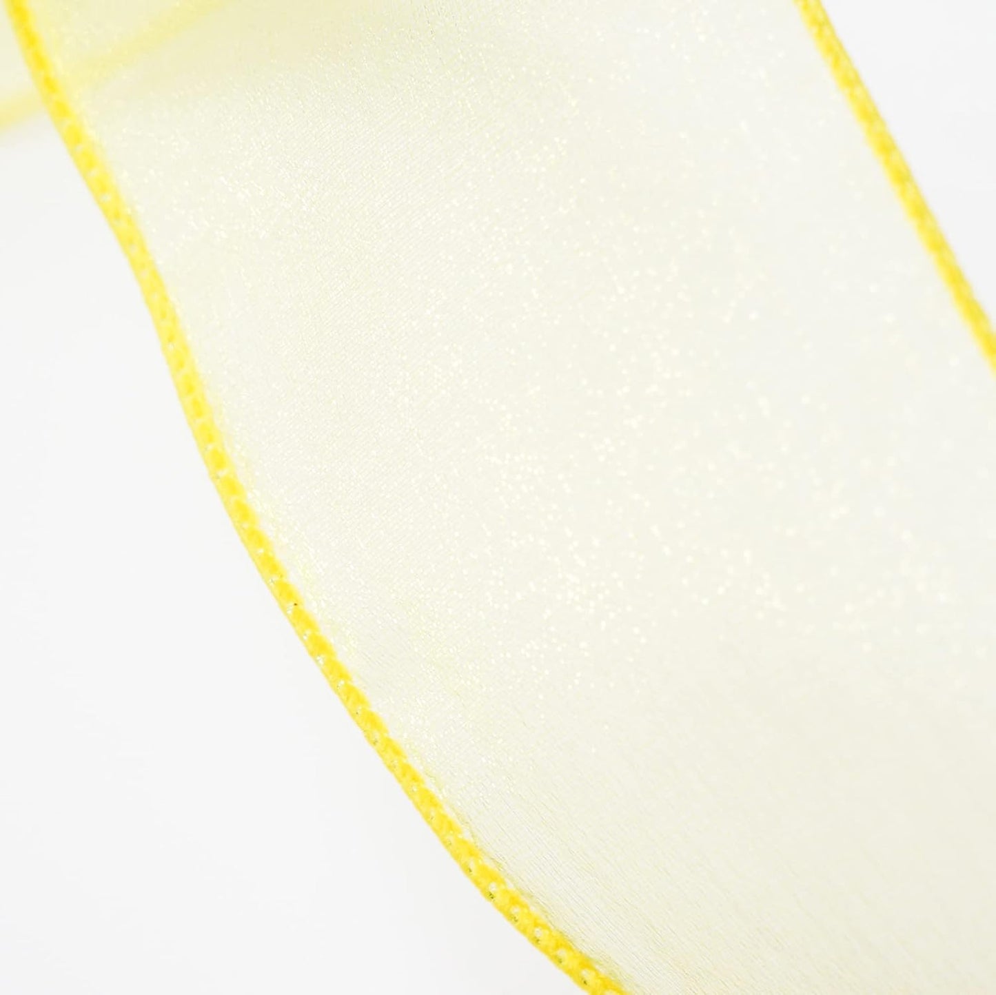 CT CRAFT LLC Sheer Organza Wired Ribbon 2.5" x 50Yards Yellow for Wedding Chair Bow Flora Bouquet Gift Wrapping Christmas Tree Home Decor Wreath - Crafty Corner
