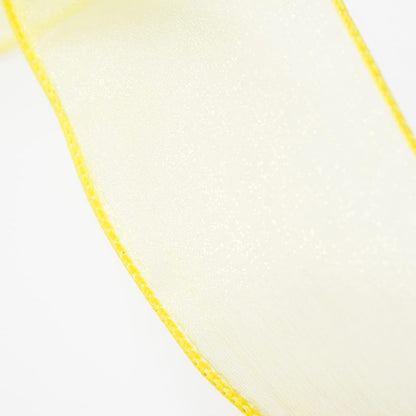 CT CRAFT LLC Sheer Organza Wired Ribbon 2.5" x 50Yards Yellow for Wedding Chair Bow Flora Bouquet Gift Wrapping Christmas Tree Home Decor Wreath - Crafty Corner