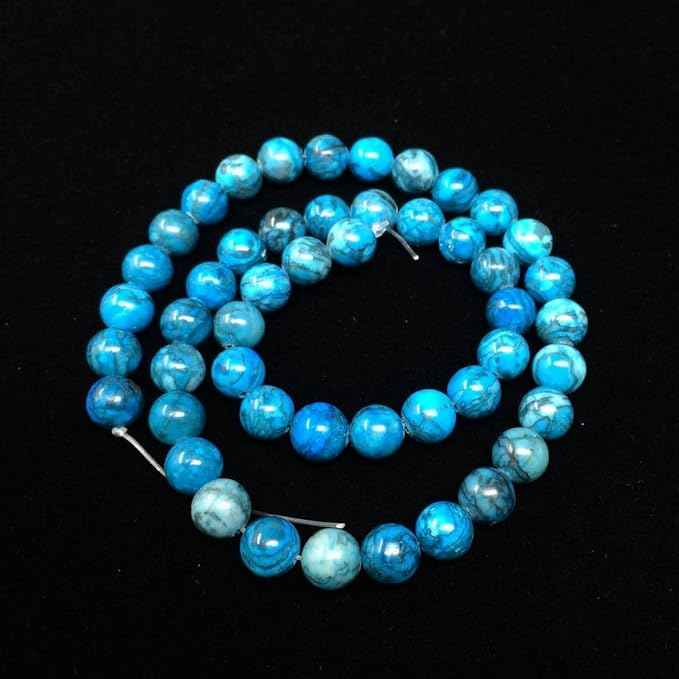 35pcs Adabele Natural Blue Lace Jasper Healing Gemstone 10mm (0.39 inch) Round Loose Beads Gem Stone Spacer for Craft Jewelry Making GF31-10