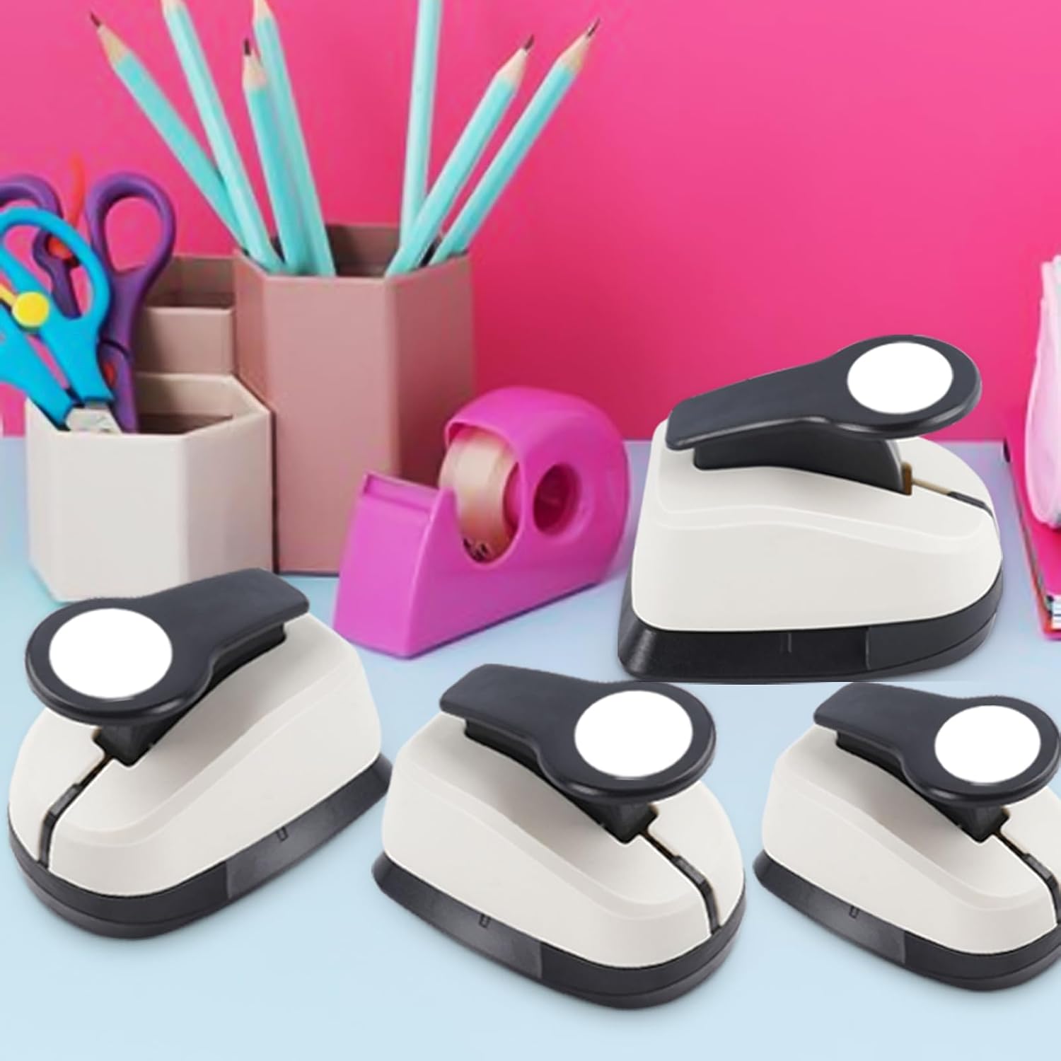 5 Circle Hole Punch, Circle Paper Punch, CirclePunches for Paper Crafts, Large Hole Puncher, Different Size of Scrapbooking Punches, Round Punch Shape for Scrapbook Card Making - Crafty Corner