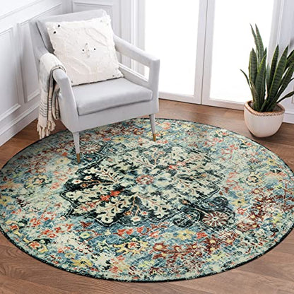 Reine Bohemian Floral Medallion Round Rug