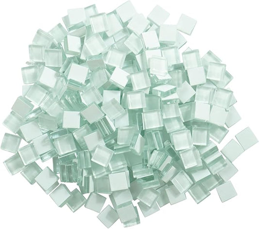 Square Glass Mosaic Tiles for Adults Crafts Supplies,200g Colorful Stained Glass Pieces Bulk for DIY Mosaic Art Coasters Handmade Jewelry Picture Frames Decoration