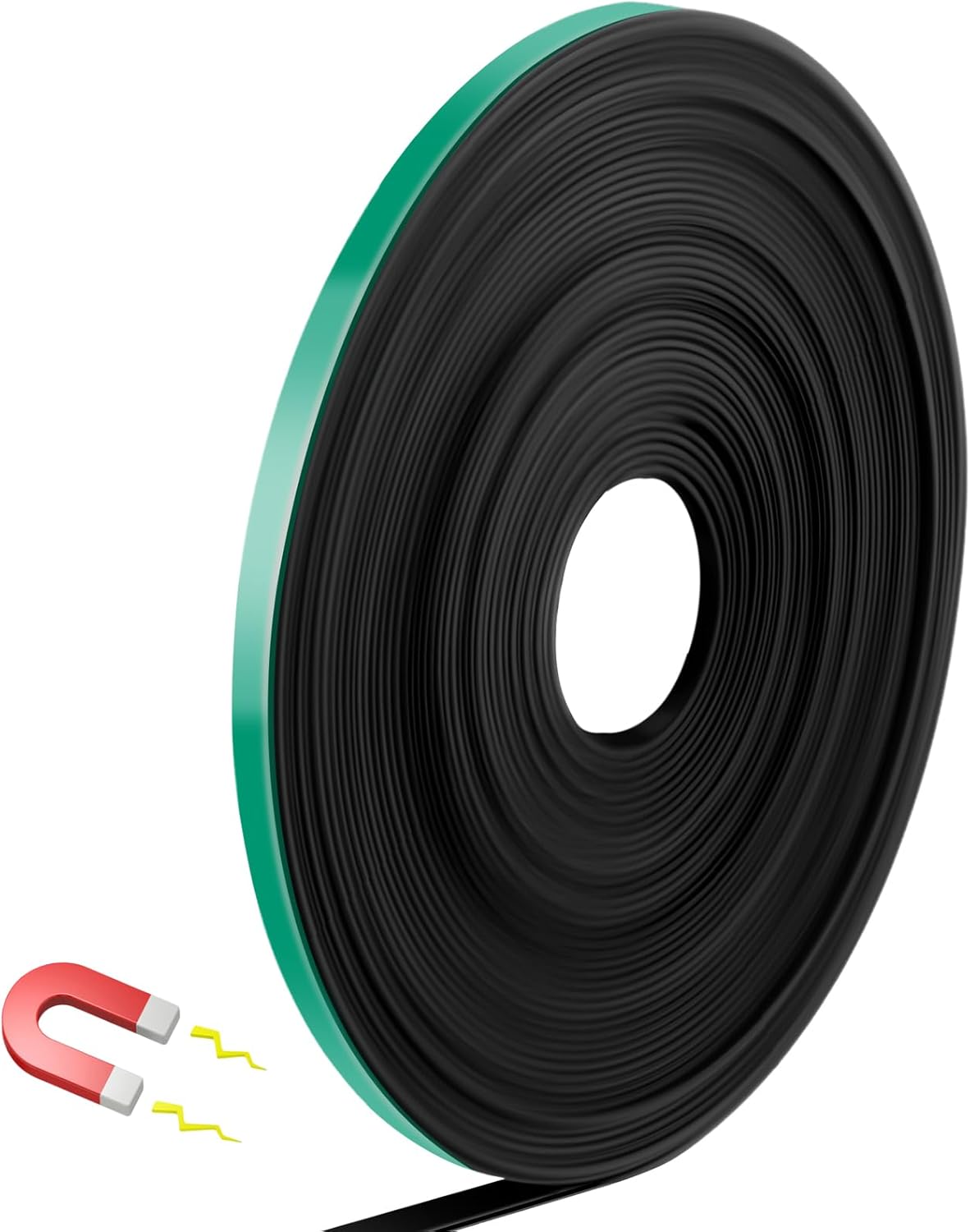 Magnetic Tape Roll Thin Strips, 1/4 Inch x 33 Feet Magnetic Board Dividers Whiteboard Graphic Decorative Tape Marking Line for Classroom Office Art Accessories(Green)