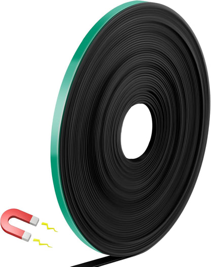 Magnetic Tape Roll Thin Strips, 1/4 Inch x 33 Feet Magnetic Board Dividers Whiteboard Graphic Decorative Tape Marking Line for Classroom Office Art Accessories(Green)
