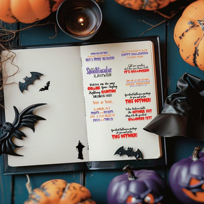 Halloween Words Clear Stamps for Card Making anding Halloween Alphabet Skulls Tombstones Bats Clear Stamps for Card Making Scrapbooking Crafting for DIY Paper Crafts Decoration - Crafty Corner