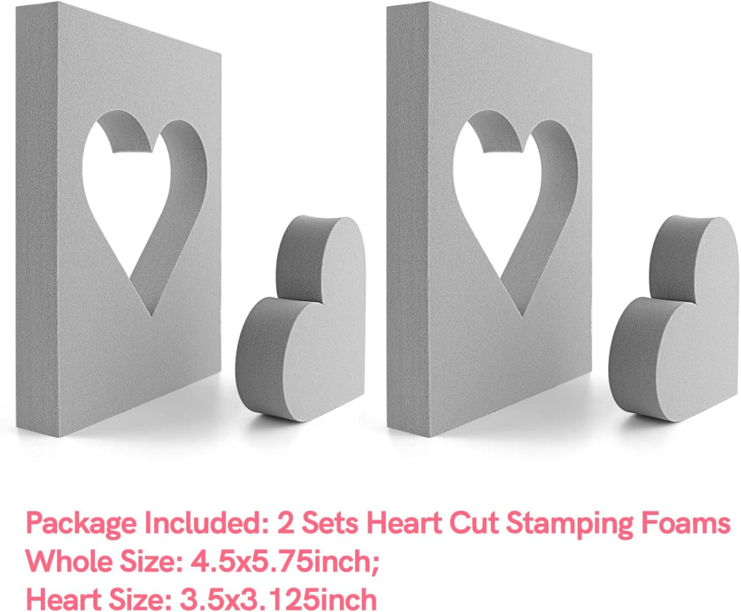 BAOFALI 9 Pcs Heart Cut Stamping Foam Grey Moldable Foam Stamps Plastic Dry Foam Stamp Pad Cut and Dry Foam Stamping Foam Block for Sculpture, Modeling, DIY Arts and Handicrafts Projects - Crafty Corner