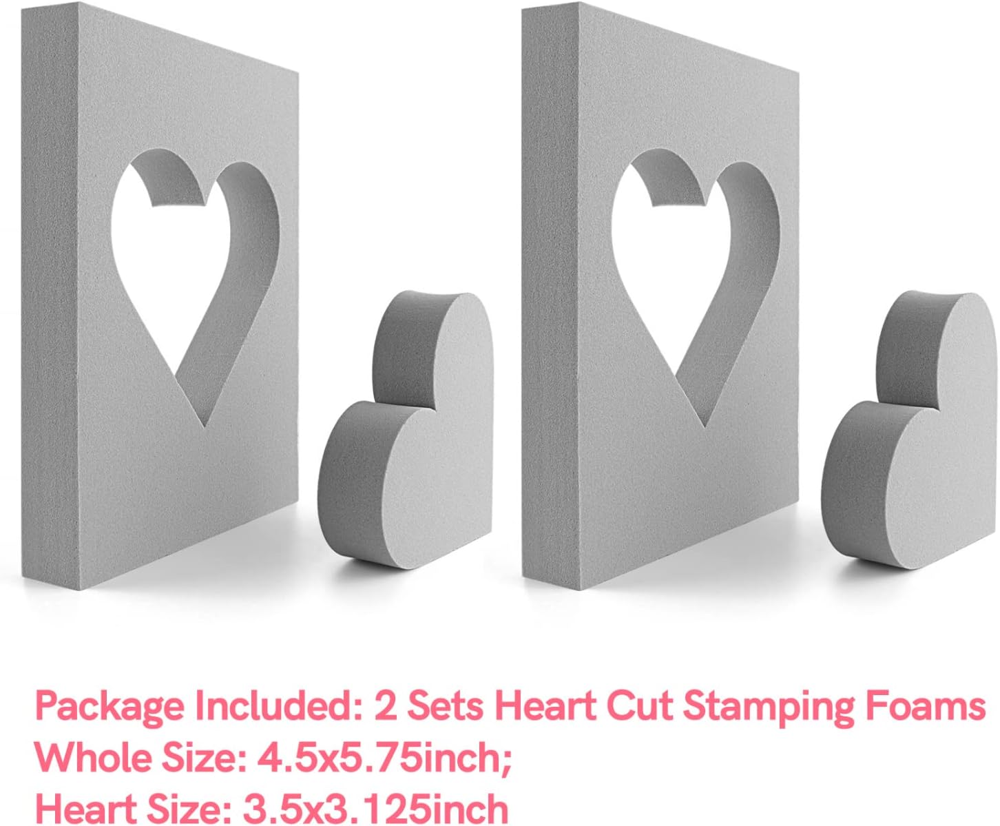 BAOFALI 9 Pcs Heart Cut Stamping Foam Grey Moldable Foam Stamps Plastic Dry Foam Stamp Pad Cut and Dry Foam Stamping Foam Block for Sculpture, Modeling, DIY Arts and Handicrafts Projects - Crafty Corner