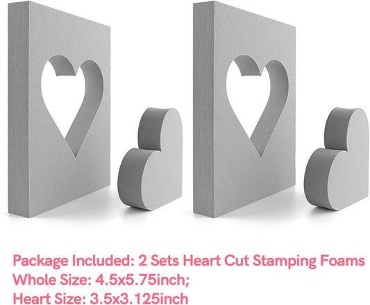 BAOFALI 9 Pcs Heart Cut Stamping Foam Grey Moldable Foam Stamps Plastic Dry Foam Stamp Pad Cut and Dry Foam Stamping Foam Block for Sculpture, Modeling, DIY Arts and Handicrafts Projects - Crafty Corner
