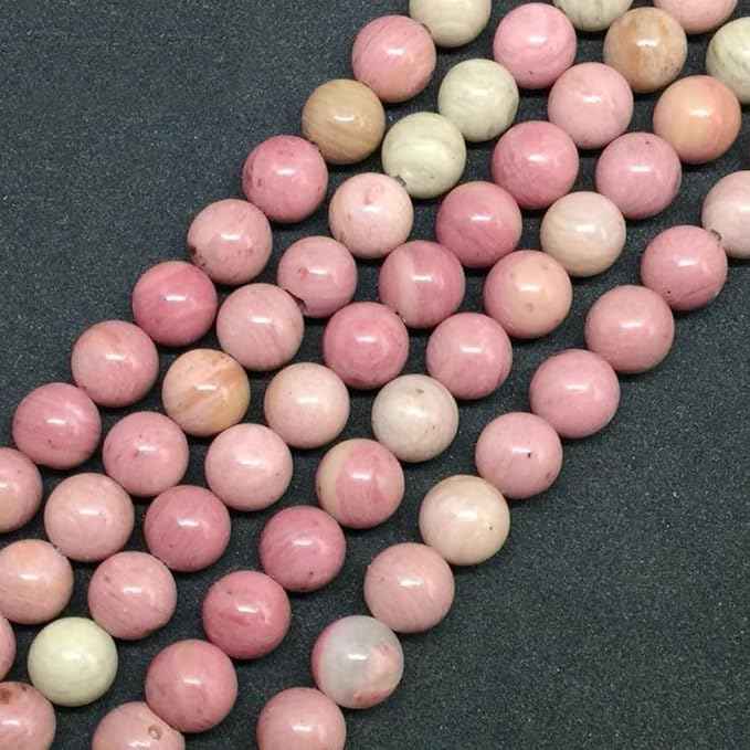 70pcs Adabele Natural Pink Rhodonite Healing Gemstone 10mm (0.39 inch) Round Loose Beads Gem Stone Spacer for Craft Jewelry Making GF9-10